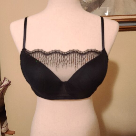 Soma lace and sequined underwire bra 36C. Beautiful, half cami bralette - Picture 1 of 5